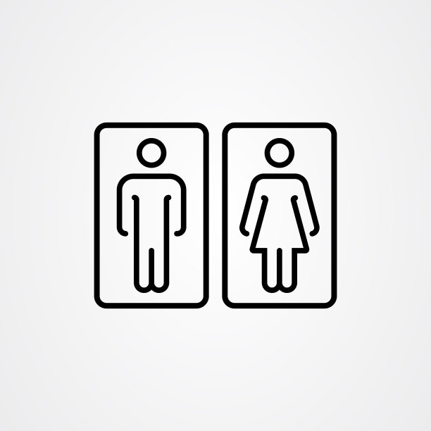 厕所图标是男人和女人的象征图片下载