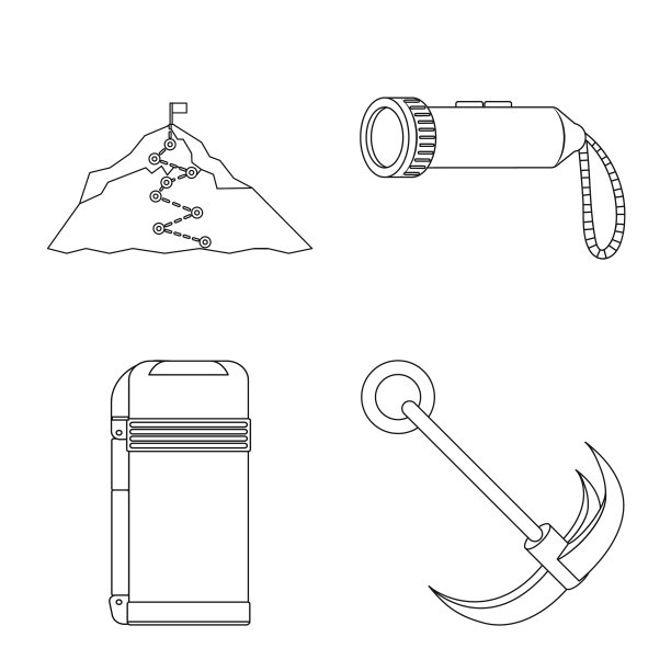 孤立的对象登山和高峰标志图片下载