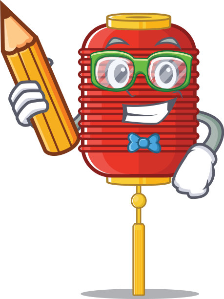 酷聪明的学生中国灯笼字图片下载