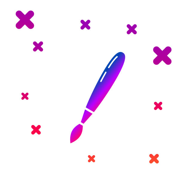 颜色油漆刷图标隔离在白色图片下载