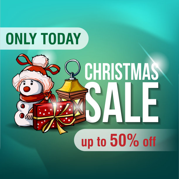 圣诞促销高达50平方绿色折扣图片下载