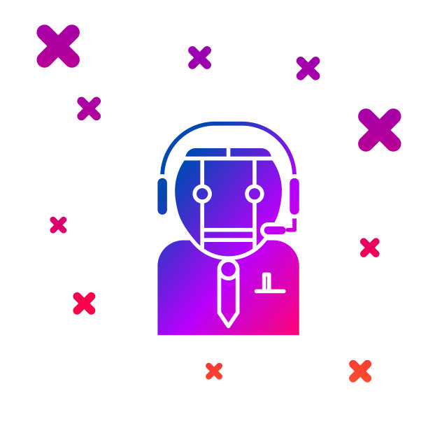 彩色工作机器人图标隔离在白色图片下载