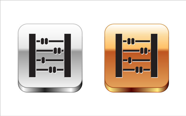 黑色算盘图标孤立在白色背景上图片下载