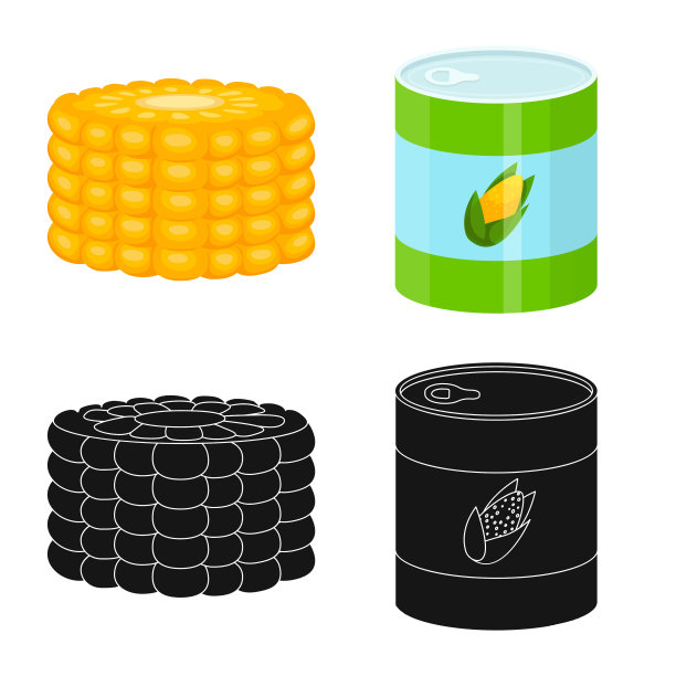 设计玉米田和蔬菜图标集图片下载