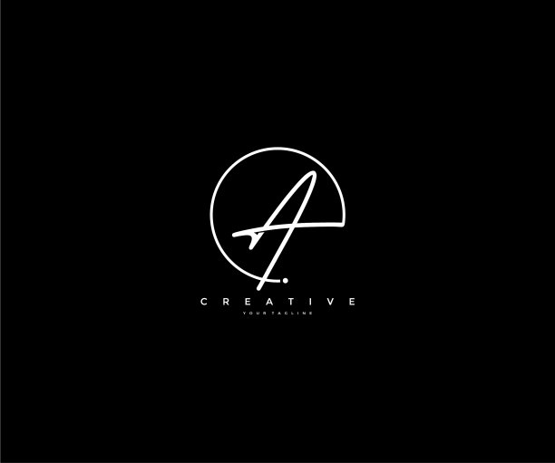 一个字母书法的最小字母组合标志图片下载