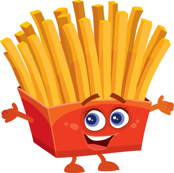 红色盒子里的快乐薯条图片下载