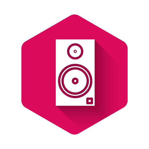 白色立体声扬声器图标隔离与长图片下载