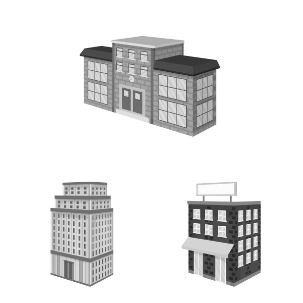 孤立的对象不动产和现代标志集图片下载