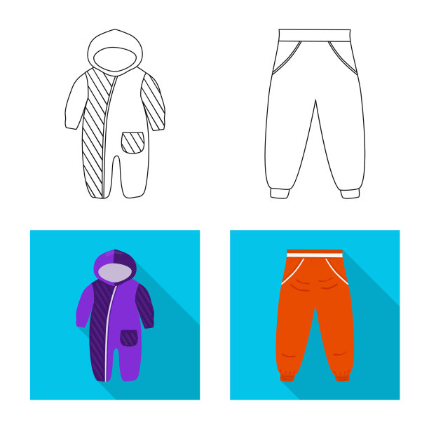 孤立对象时尚和服装符号集图片下载