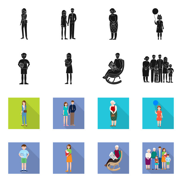 设计人物和头像的图标集图片下载