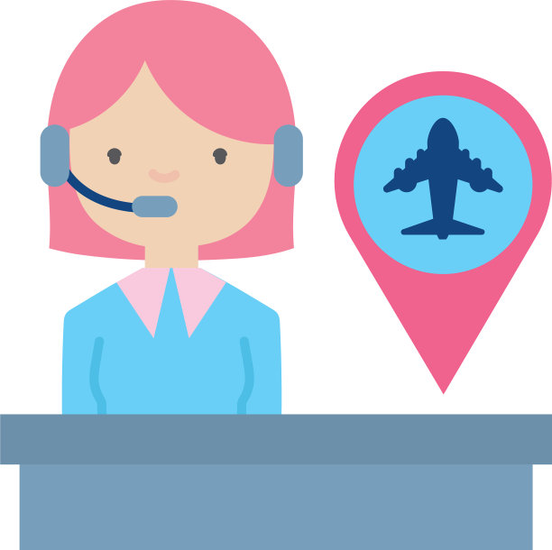 飞机GPS标记和带耳机的女人图片下载