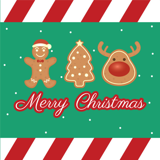 圣诞贺卡和姜饼图片下载