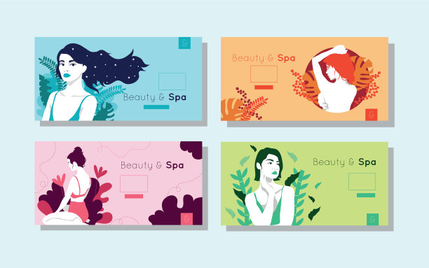 将美容和水疗卡与女性形象捆绑在一起图片下载