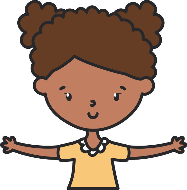 孤立女孩卡通设计图片下载