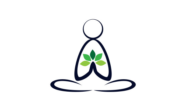 瑜伽标志设计在莲花中储存人类的冥想图片下载