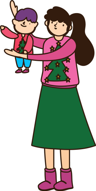 圣诞快乐，带着儿子的妈妈图片下载