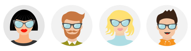 阿凡达人物图标设定线可爱卡通图片下载