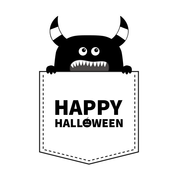 万圣节快乐黑怪剪影在图片下载