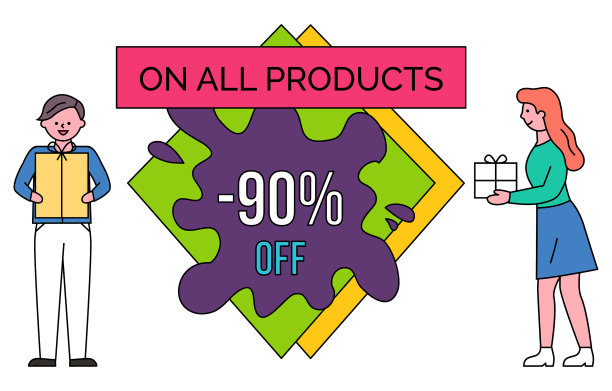 男人和女人在大减价购物图片下载