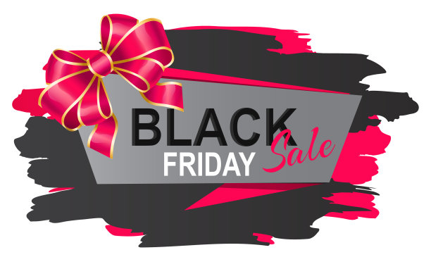 带蝴蝶结的黑色星期五促销横幅图片下载