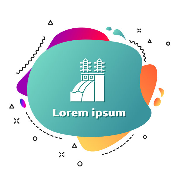 白色核电站图标孤立在白色上图片下载