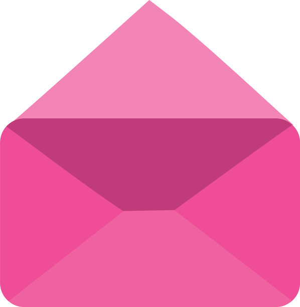 粉红色的邮件打开信封信息图标图片下载