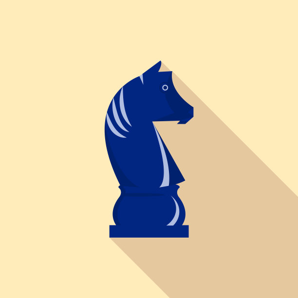 象棋骑士图标的平面风格图片下载