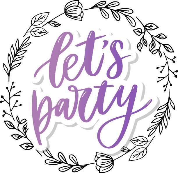 让派对灵感手绘字体图片下载