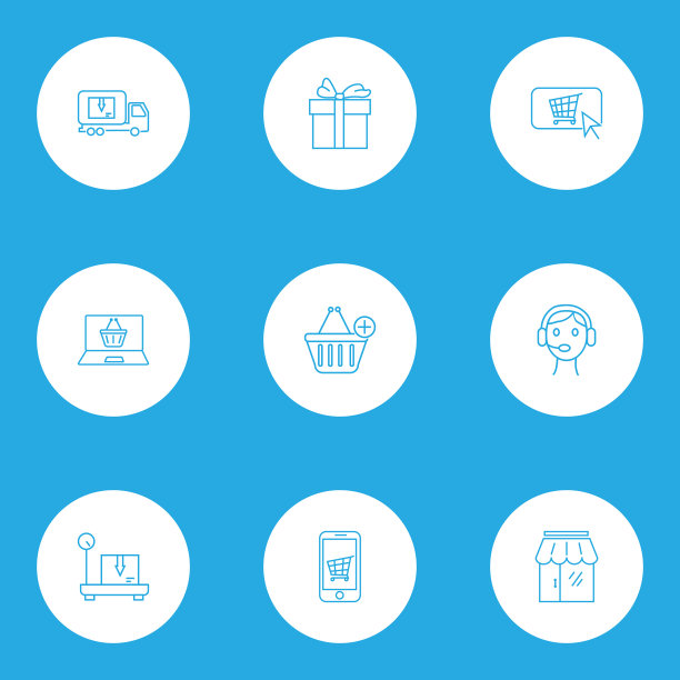 商业图标线条样式设置呼叫中心图片下载