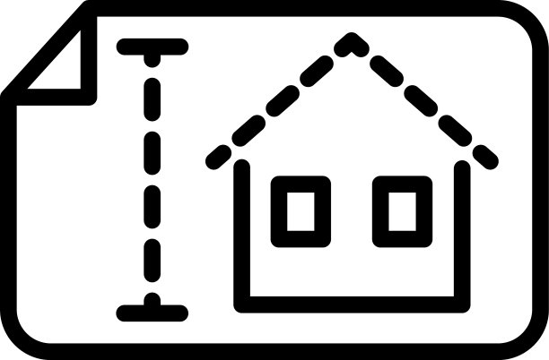 蓝图房屋建筑图标线条风格图片下载