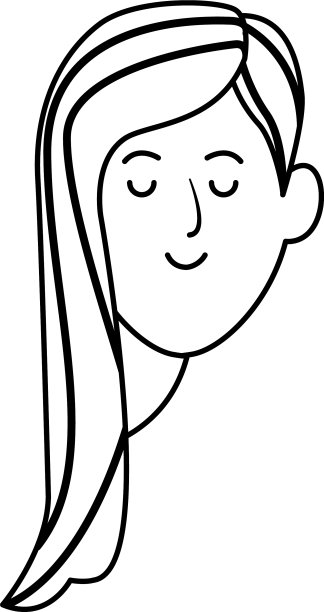 可爱的女人脸图标平面设计图片下载