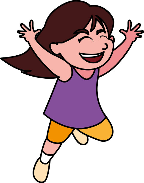 孤立女孩卡通设计图片下载