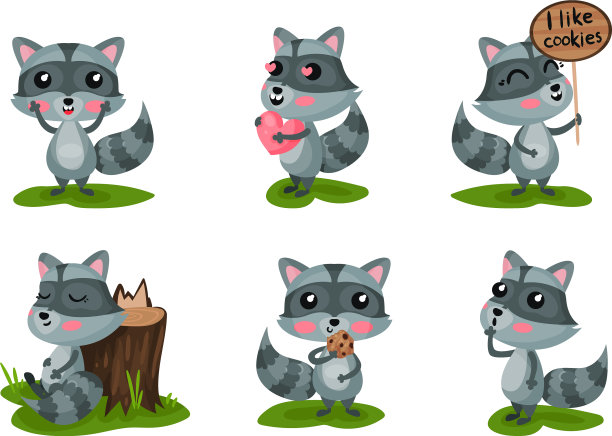 卡通浣熊角色设定有趣图片下载