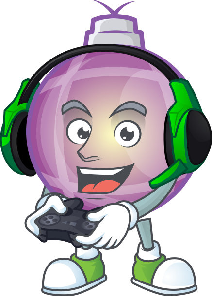 可爱的黄色圣诞球卡通图片下载