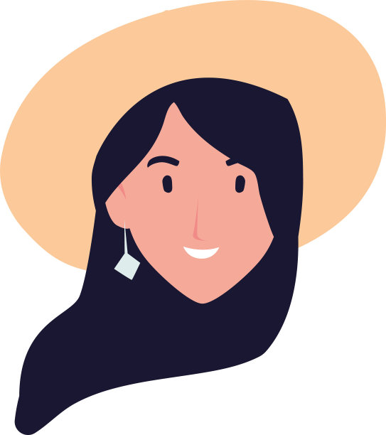 领头的女人在白色的背景上微笑图片下载