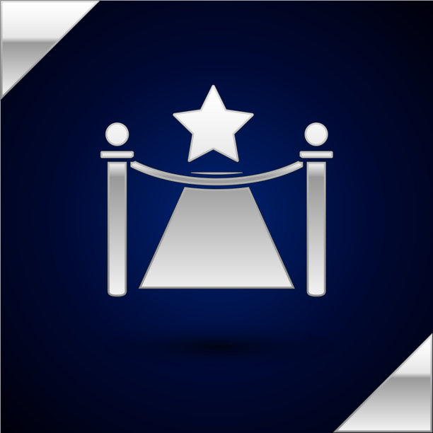 银色地毯与障碍和明星偶像孤立图片下载