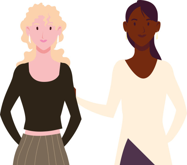 在白色背景上摆着不同姿势的女人图片下载