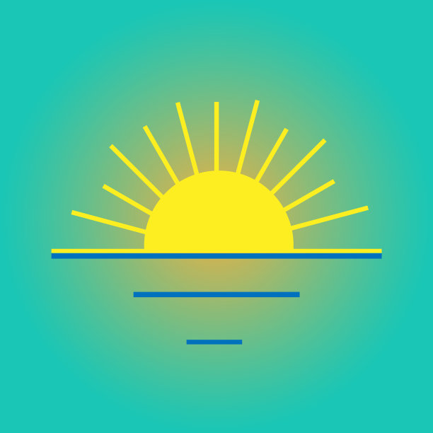 彩色图标日落日出的象征图片下载