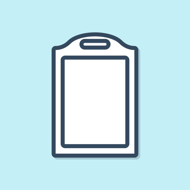 蓝线切割板图标隔离在蓝色图片下载