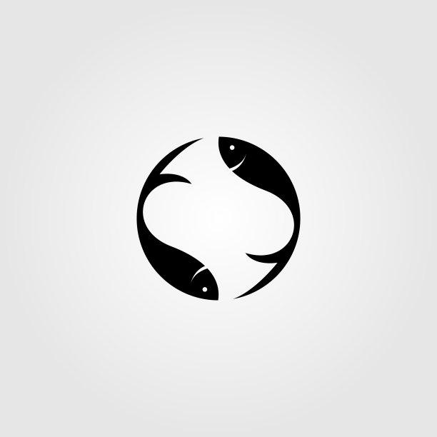 简单的鱼阴阳标志设计图片下载