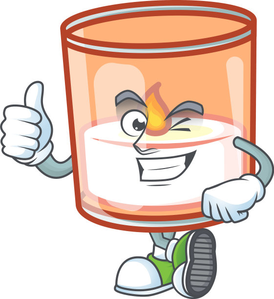 画蜡烛在玻璃上竖起大拇指图片下载