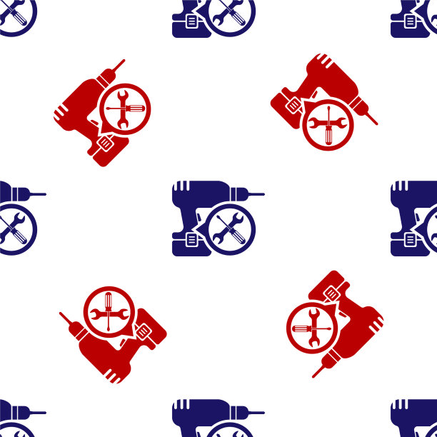 蓝色和红色钻机，螺丝刀和图片下载