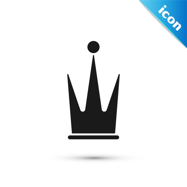 黑色皇冠图标孤立在白色背景图片下载