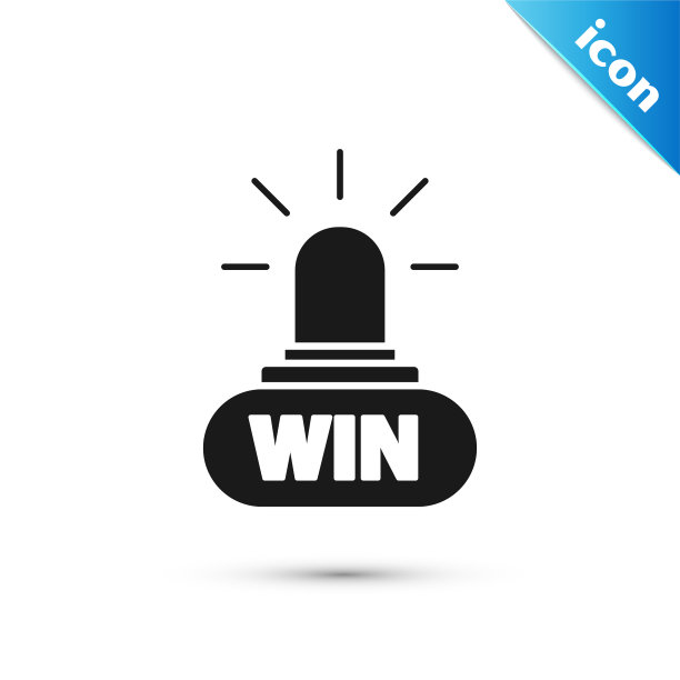 黑色赌场胜利图标孤立的白色背景图片下载