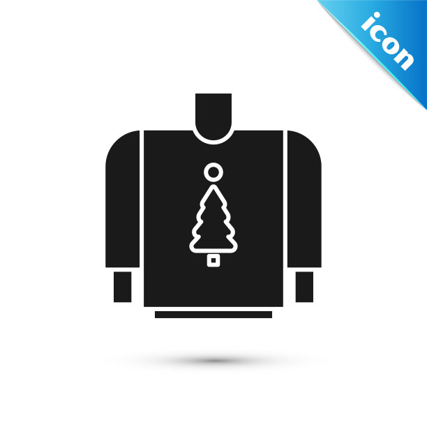 带有挪威装饰的黑色圣诞毛衣图片下载