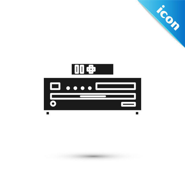 黑色音乐CD播放器图标隔离在白色图片下载