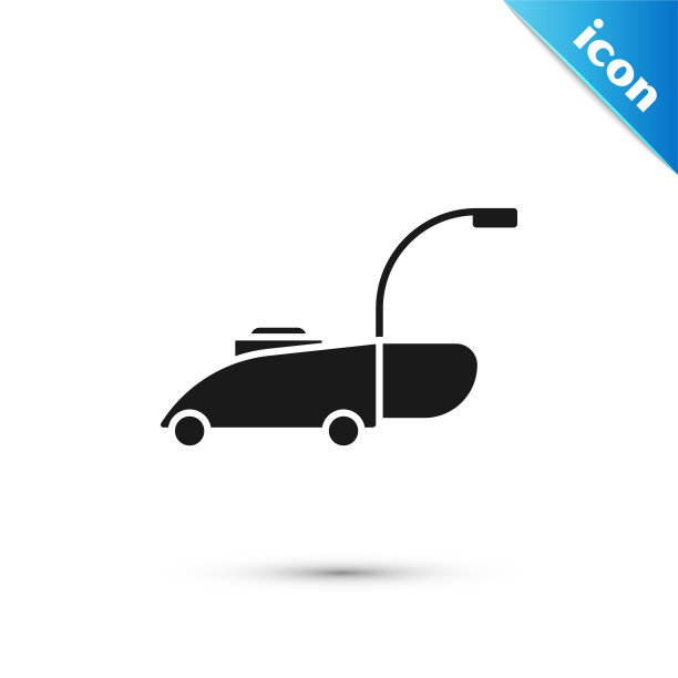 黑色割草机图标孤立在白色背景图片下载