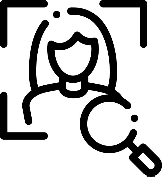 女人身份检查图标大纲图片下载