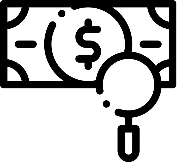 货币差异搜索图标大纲图片下载