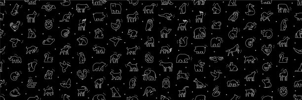 无缝模式与动物图标图片下载